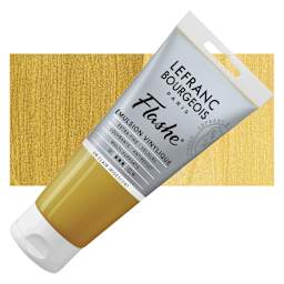Lefranc & Bourgeois Flashe Vinyl Paint - Iridescent Light Gold, 80 ml tube and swatch