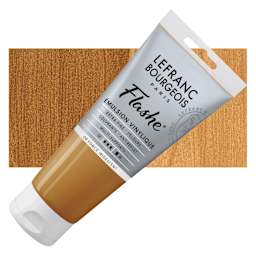 Lefranc & Bourgeois Flashe Vinyl Paint - Iridescent Deep Gold, 80 ml tube and swatch
