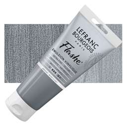 Lefranc & Bourgeois Flashe Vinyl Paint - Iridescent Silver, 80 ml tube and swatch
