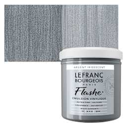 Lefranc & Bourgeois Flashe Vinyl Paint - Silver 125 ml jar and swatch