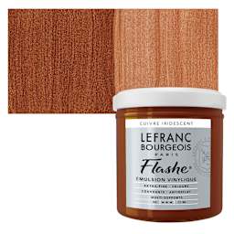 Lefranc & Bourgeois Flashe Vinyl Paint - Copper 125 ml jar and swatch
