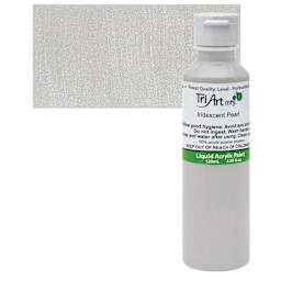 Tri-Art Liquid Artist Acrylic - Iridescent Pearl, 120 ml bottle and swatch