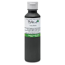 Tri-Art Liquid Artist Acrylics - Ivory Black, 120 ml bottle
