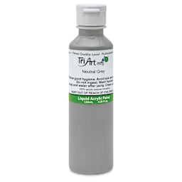 Tri-Art Liquid Artist Acrylics - Neutral Gray, 120 ml bottle