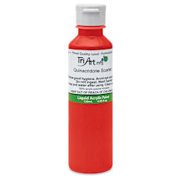 Tri-Art Liquid Artist Acrylics - Quinacridone Scarlet, 120 ml bottle
