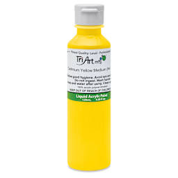 Tri-Art Liquid Artist Acrylics - Cadmium Yellow Medium Hue, 120 ml bottle