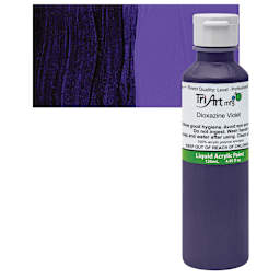 Tri-Art Liquid Artist Acrylic - Dioxazine Violet, 120 ml bottle and swatch