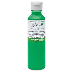 Tri-Art Liquid Artist Acrylics - Permanent Green Light, 120 ml bottle