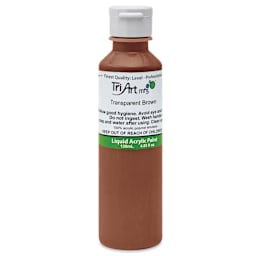 Tri-Art Liquid Artist Acrylics - Transparent Brown, 120 ml bottle