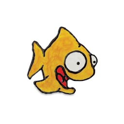 Pebeo Arti' Stick Window Colors and Sets - Finished art of big eyed smiling fish cartoon