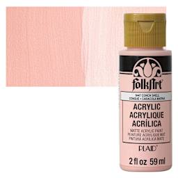FolkArt Matte Acrylic Paint - Conch Shell, 2 oz, Bottle and swatch