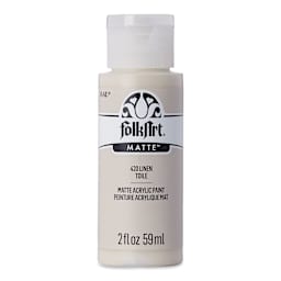 FolkArt Matte Acrylic Paint - Linen, 2 oz, Bottle (Front)