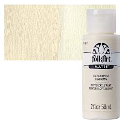 FolkArt Matte Acrylic Paint - Parchment, 2 oz, Bottle and swatch