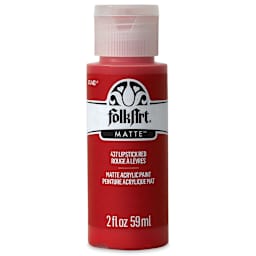 FolkArt Matte Acrylic Paint - Lipstick Red, 2 oz, Bottle (Front)