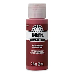 FolkArt Matte Acrylic Paint - Cardinal Red, 2 oz, Bottle (Front)