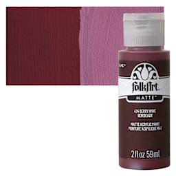 FolkArt Matte Acrylic Paint - Berry Wine, 2 oz, Bottle and swatch