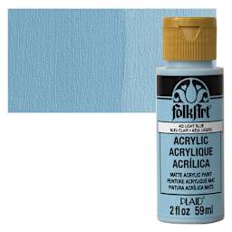 FolkArt Matte Acrylic Paint - Light Blue, 2 oz, Bottle and swatch