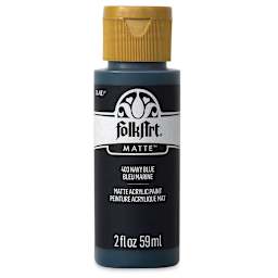 FolkArt Matte Acrylic Paint - Navy Blue, 2 oz, Bottle (Front)