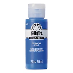 FolkArt Matte Acrylic Paint - Cobalt Hue, 2 oz, Bottle (Front)