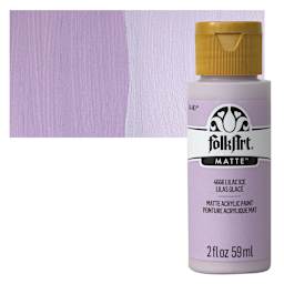 FolkArt Matte Acrylic Paint - Lilac Ice, 2 oz, Bottle and swatch