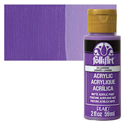 FolkArt Matte Acrylic Paint - Lavender, 2 oz, Bottle and swatch