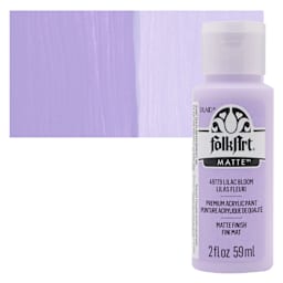 FolkArt Matte Acrylic Paint - Lilac Bloom, 2 oz, Bottle and swatch