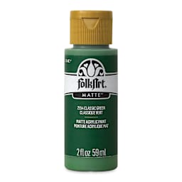 FolkArt Matte Acrylic Paint - Classsic Green, 2 oz, Bottle (Front)