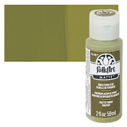 FolkArt Matte Acrylic Paint - Fern Leaf, 2 oz, Bottle and swatch