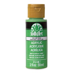 FolkArt Matte Acrylic Paint - Lime Green, 2 oz, Bottle (Front)