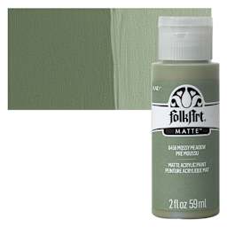 FolkArt Matte Acrylic Paint - Mossy Meadow, 2 oz, Bottle and swatch
