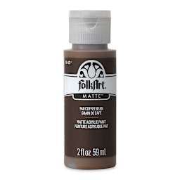 FolkArt Matte Acrylic Paint - Coffee Bean, 2 oz, Bottle (Front)