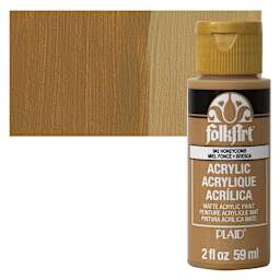 FolkArt Matte Acrylic Paint - Honeycomb, 2 oz, Bottle and swatch