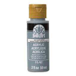 FolkArt Matte Acrylic Paint - Silver Marlin, 2 oz, Bottle (Front)