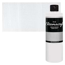 Chromacryl Students' Acrylic - White, 16 oz bottle and swatch