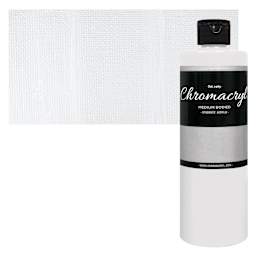 Chromacryl Students' Acrylic - Blockout White, 16 oz bottle and swatch