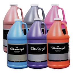 Chromacryl Students' Acrylic Paints - Set of 6, Secondary Colors, Half Gallon