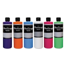 Chromacryl Students' Acrylics - Set of 6, Brights Colors, 16 oz bottles