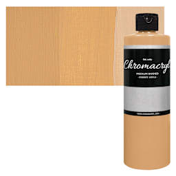 Chromacryl Students' Acrylic - Peach, Pint bottle and swatch