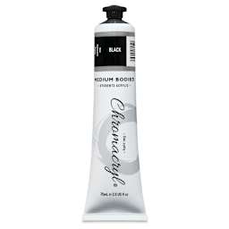 Chromacryl Students' Acrylics - Black, 2.5 oz tube