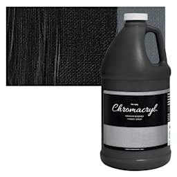 Chromacryl Students' Acrylic - Black, 64 oz bottle and swatch