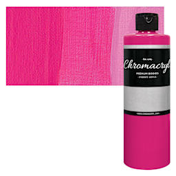 Chromacryl Students' Acrylic - Magenta, 16 oz bottle and swatch