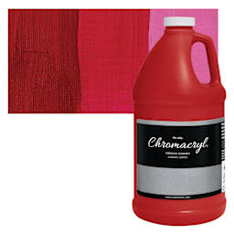 Chromacryl Students' Acrylic - Cool Red, 64 oz bottle and swatch