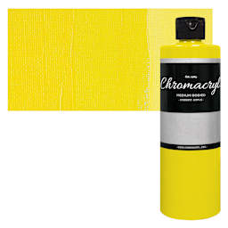 Chromacryl Students' Acrylic - Cool Yellow, 16 oz bottle and swatch
