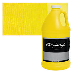 Chromacryl Students' Acrylic - Cool Yellow, 64 oz bottle and swatch