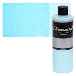 Chromacryl Students' Acrylics - Pastel Blue, 16 oz bottle and swatch