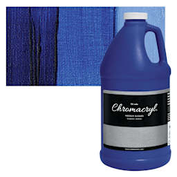 Chromacryl Students' Acrylic - Warm Blue, 64 oz bottle and swatch