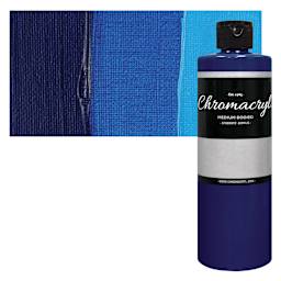 Chromacryl Students' Acrylic - Cool Blue, 16 oz bottle and swatch