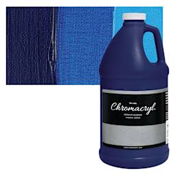Chromacryl Students' Acrylic - Cool Blue, 64 oz bottle and swatch