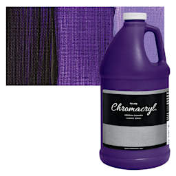 Chromacryl Students' Acrylic - Violet, 64 oz bottle and swatch