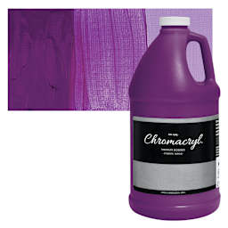 Chromacryl Students' Acrylic - Neon Violet, 64 oz bottle and swatch